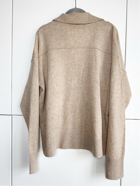 Free People Eloura Cashmere Sweater in Ludlow Tan Large Collared Luxury Cozy